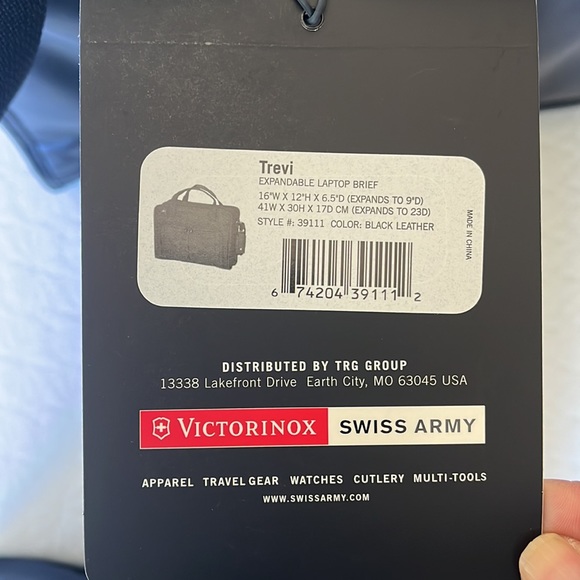 Victorinox Bags Victorinox 9s Trevi Black Leather Laptop Case